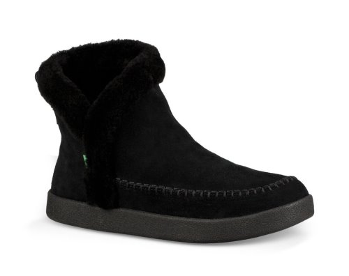 Bottes Sanuk Nice Bootah Suède Femme - Noir HQDJBV614